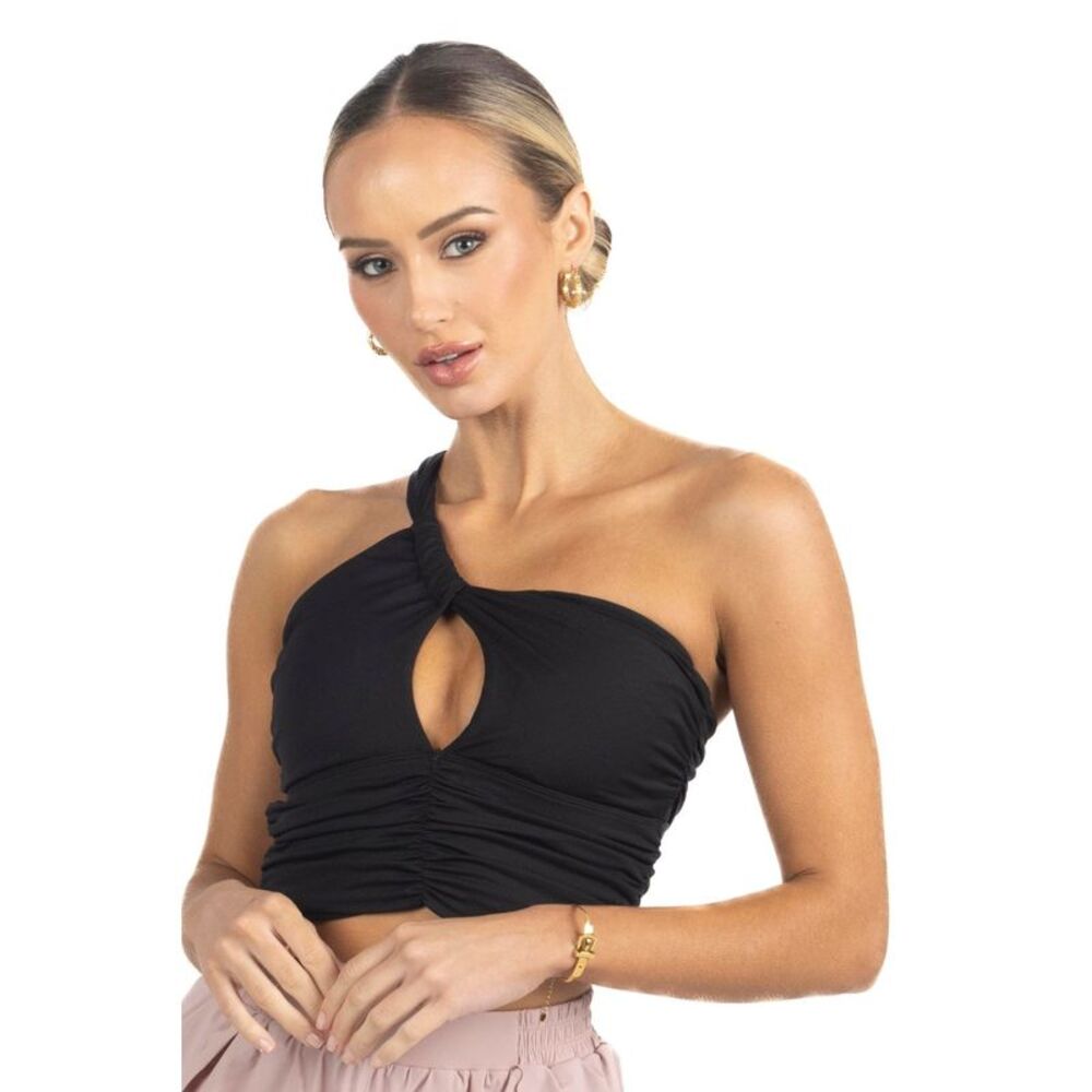 Belle Drapped Activewear Sportsbra in Black
